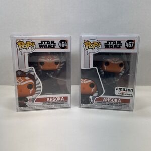 Funko Pop! Vinyl Star Wars Ahsoka #464 & #467 Lot of 2 w/ Protectors